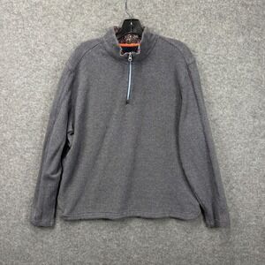 Robert Graham‎ Mens 2XL Classic Fit Quarter Zip Pullover Sweater Paisley Blue